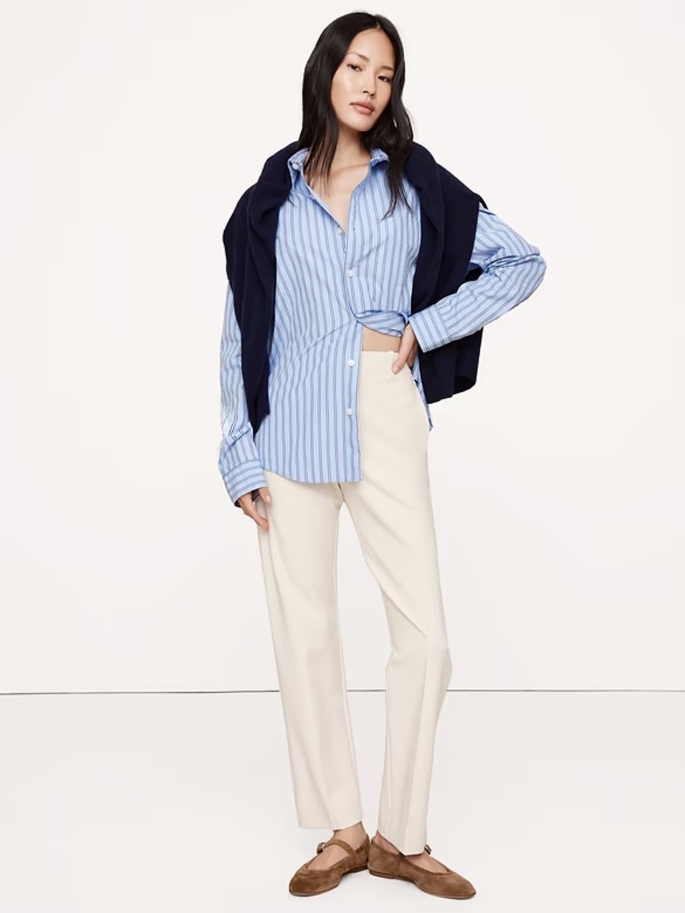 Banana Republic Cream Dress Pants - Slim straight Leg